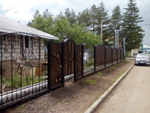 Кованые заборы с профнастилом 8 соток фото с установкой